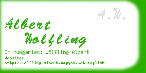 albert wolfling business card