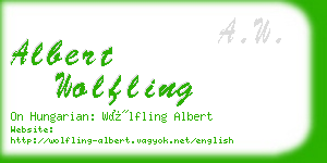 albert wolfling business card